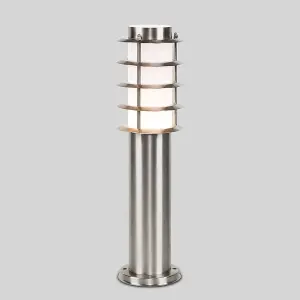 ValueLights Wharf Modern Integrated LED Outdoor Stainless Steel Bollard Lantern Post Light