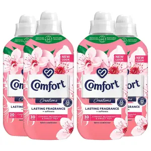 Comfort Fabric Conditioner Cherry Blossom & Sweet Pea 900ml 30 Washes, 4 Pack