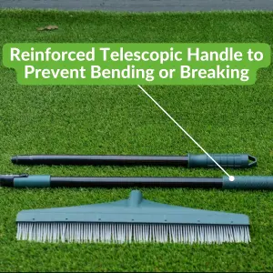 Artificial Grass Maintenance Rake - Brush for Fake Turf / Astro Turf Lawn, Reinforced Telescopic Handle, Cleans Artificial Lawn