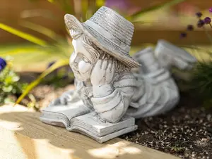 Stone Effect Reading Boy Garden Ornament