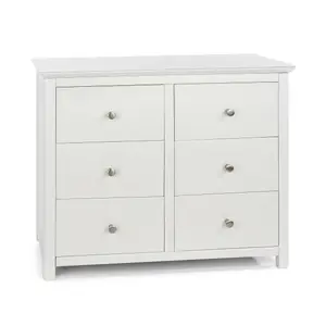 Nairn 3+3 drawer wide chest, White