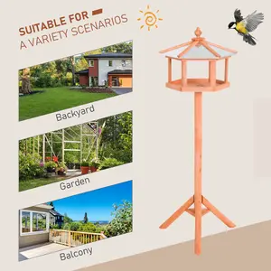 PawHut Garden and Backyard Bird Feeder Coop Table Station