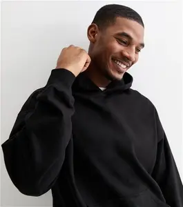 New Look Men's Black Oversized Cotton Blend Hoodie - S