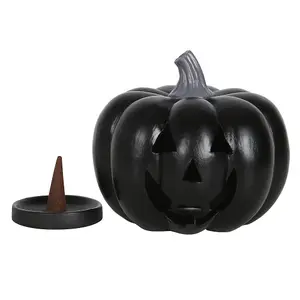 Something Different Pumpkin Incense Cone Holder Black (One Size)