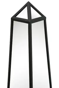 MirrorOutlet The Obelisk Black Metal Edged Mirrored Garden Ornament 120CM X 25CM X 25CM