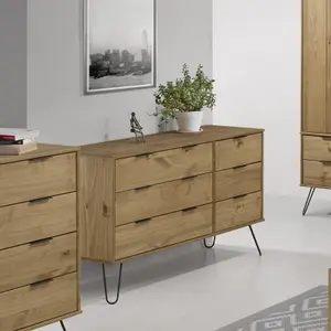 Core Products Augusta Pine 3+3 drawer wide chest of drawers