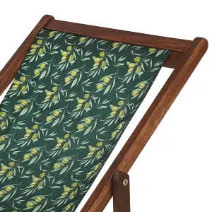 Sun Lounger Wood Dark Brown ANZIO