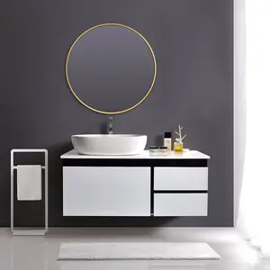 Brushed Brass 800mm x 800mm Plain Round Frame Mirror (13628)