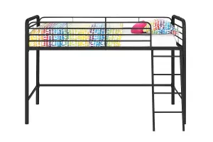 Midsleeper Bunk Bed Black, Single