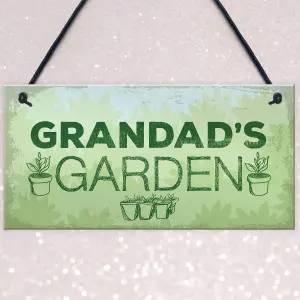 Red Ocean Grandads Garden Hanging Summer House Shed Sign Garden Plaque Birthday Gifts For Grandad