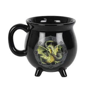 Anne Stokes Mabon Cauldron Heat Changing Mug Black/Green/Yellow (One Size)