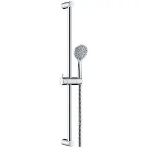 Barcino Sliding Riser Rail Kit With Shower Hose & 3 Function Shower Handset Chrome