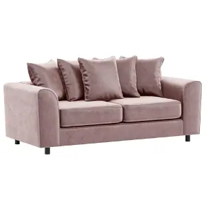 Brooklyn Plush Velvet Fabric 3 Seater sofa Foam Pink