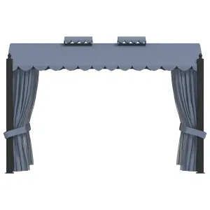 Berkfield Gazebo with Curtains 3x4 m Anthracite Steel