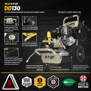 DD130 Industrial 13HP Honda Driven Petrol Pressure Washer - 4350psi,300Bar (max) , 15L/min