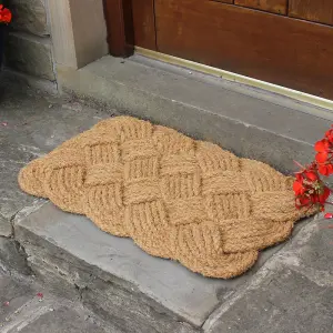 JVL Eco Friendly Woven Rope Coir Scraper Doormat 45x75cm