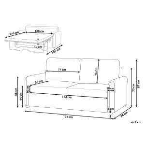 Beliani Traditional Sofa Bed BENNAS Taupe Fabric