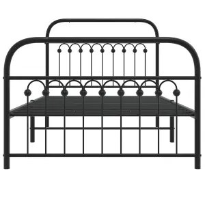 Berkfield Metal Bed Frame without Mattress with Footboard Black 100x200cm