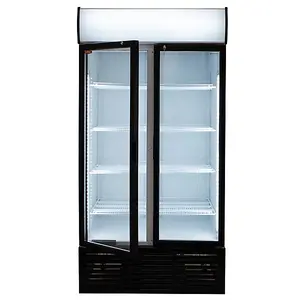 Contender 1045L Commercial Double Hinged Glass Door Fridge