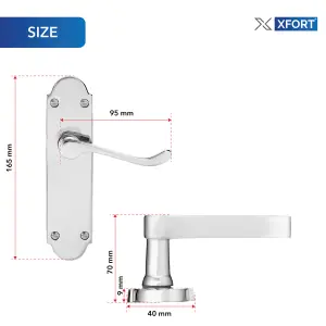 XFORT Richmond Lever Latch Scroll Polished Chrome Door Handles