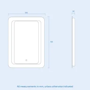 Nes Home Mia Illuminated LED Bathroom Mirror with Anti Fog and Touch Switch