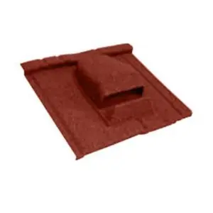 PACK OF 2 (Total 2 Units) - Metal Roof Tile Slate Cowl Roof Tile Vent - 415mm (D)x 480mm (W) - Red