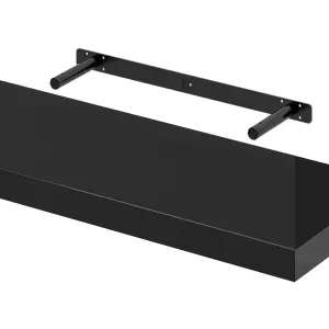 GoodHome Cusko Gloss black Rectangular Floating shelf (L)80cm x (D)23.5cm