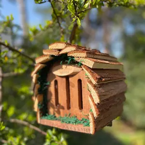 Set of 2 Wooden Hanging Butterfly Houses