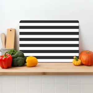 Textured Glass Chopping Board Mono Stripe - Large