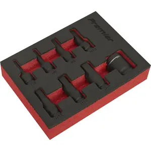 8 Piece PREMIUM Hex Impact Socket Bit Set - 3/8" Sq Drive - Quick Change Adaptor