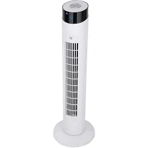 Mylek Tower Fan 34 Inch Cooling Cold Air Stand Fan Remote Control Oscillation and Timer White