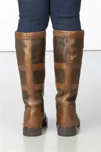 Rydale Ladies Tall Leather Boots - Tullymore - Oak 4 Regular Fit