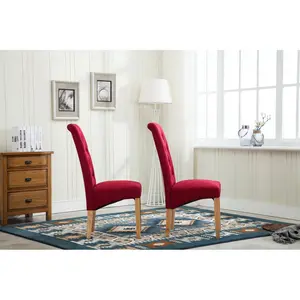 Anya Upholstered Dining Chair (Set of 2) Red