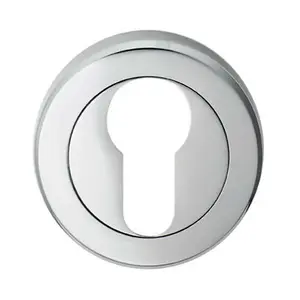 50mm Euro Profile Round Escutcheon Beveled Edge Concealed Fix Polished Chrome