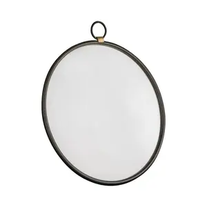 Aahil Metal Flat Wall Mirror Black