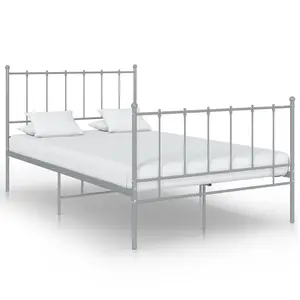 Berkfield Bed Frame Grey Metal 120x200 cm