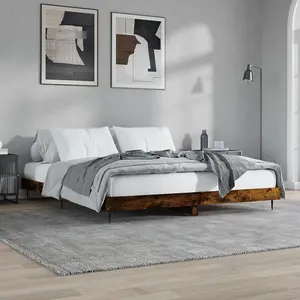 Berkfield Bed Frame Smoked Oak 120x200 cm Engineered Wood