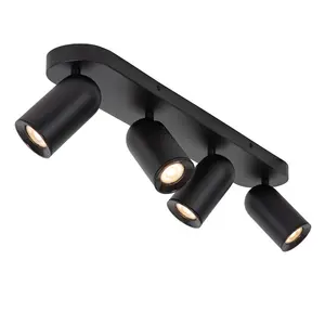 Lucide Punch Classic Ceiling Spotlight Bar - 4xGU10 - Black