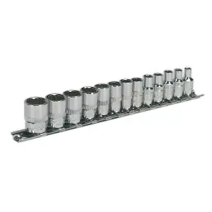 Sealey Socket Set 13 Pieces 1/4" Square Drive 12-Point WallDrive Metric AK2680