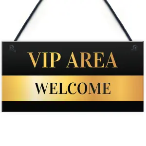 Red Ocean Novelty Welcome VIP AREA Home Bar Hanging Signs BBQ Garden Decor Signs Plaques