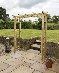 Zest Twilight Large Trellis Wooden Garden Arch Pergola Plant FSC Wood