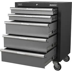 Versatile 650mm 5 Drawer Mobile Cabinet with Ball Bearing Slides and Swivel Castors