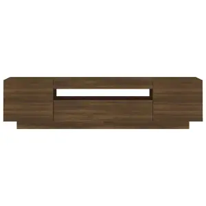 vidaXL TV Cabinet with LED Lights Brown Oak 160x35x40 cm