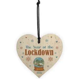 Christmas Tree Decoration Lockdown Memory Gift Wood Heart Christmas Bauble Keepsake