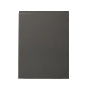 GoodHome Garcinia Integrated handle Gloss anthracite Tall appliance Cabinet door (W)600mm (H)806mm (T)19mm