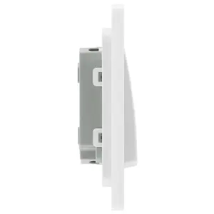 BG Evolve 20A Double Wall Light Switch, Wide Rocker, Brushed Steel