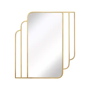 Prague Rectangular Mirror in Gold Weather Resistant