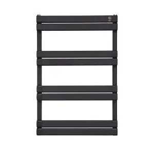 Aluminium Towel rail. compatible with heat pump. energy efficient. Black. Model: Venice. Height: 775mm. with: 500mm