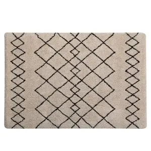 Area Rug 140 x 200 Beige and Black HAVSA