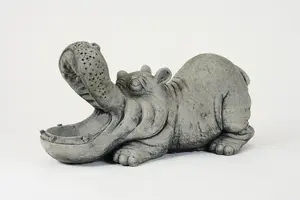 Stone Cast Large Hippo Ornament